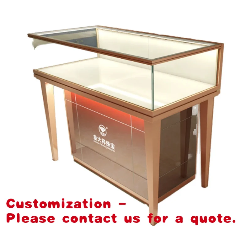 

custom.Luxury LED Light Aluminum Glass Display Cabinet Mobile Phone Jewellery Watch Showcase Counter Display