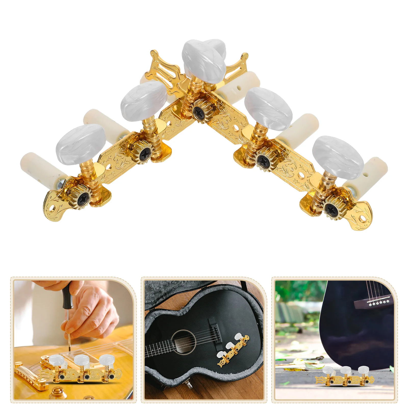 

2Pcs Guitar Pegs Open Style Acoustic Ukulele Tuning Iron Precision Tuners Stable Quick Locking Durable Acoustic Guitar String