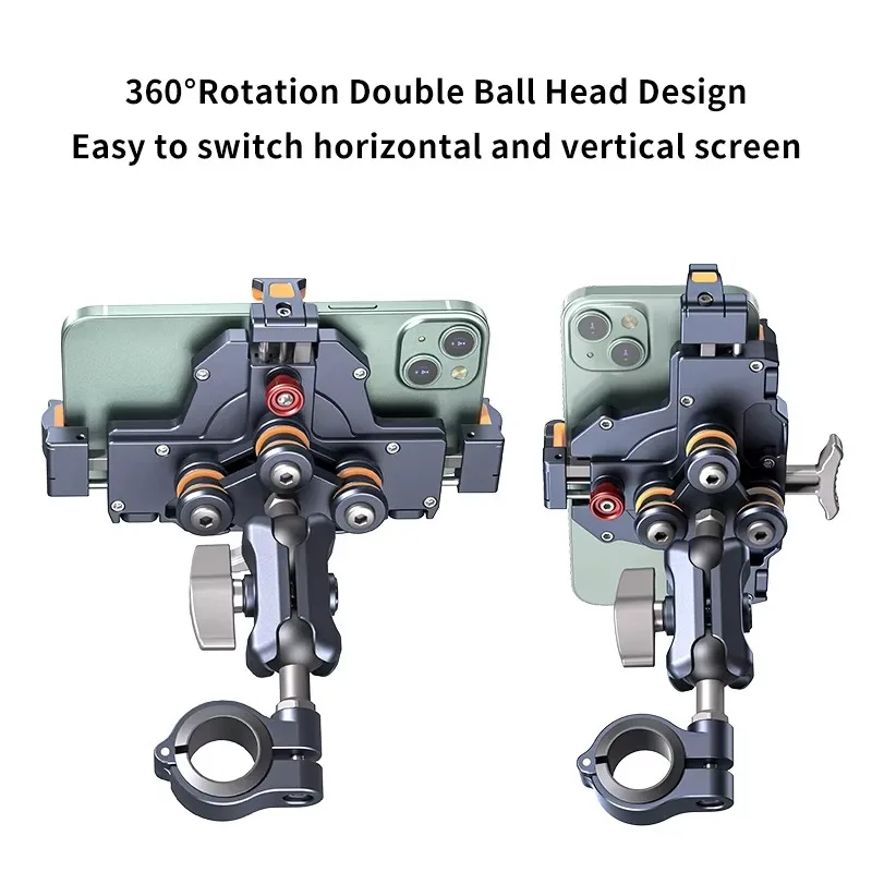 

15W Wireless Charger Metal Shockproof Motorcycle Phone Holder 4 Vibration Dampener Fast Charging Motorbike Bicycle Bike Stand