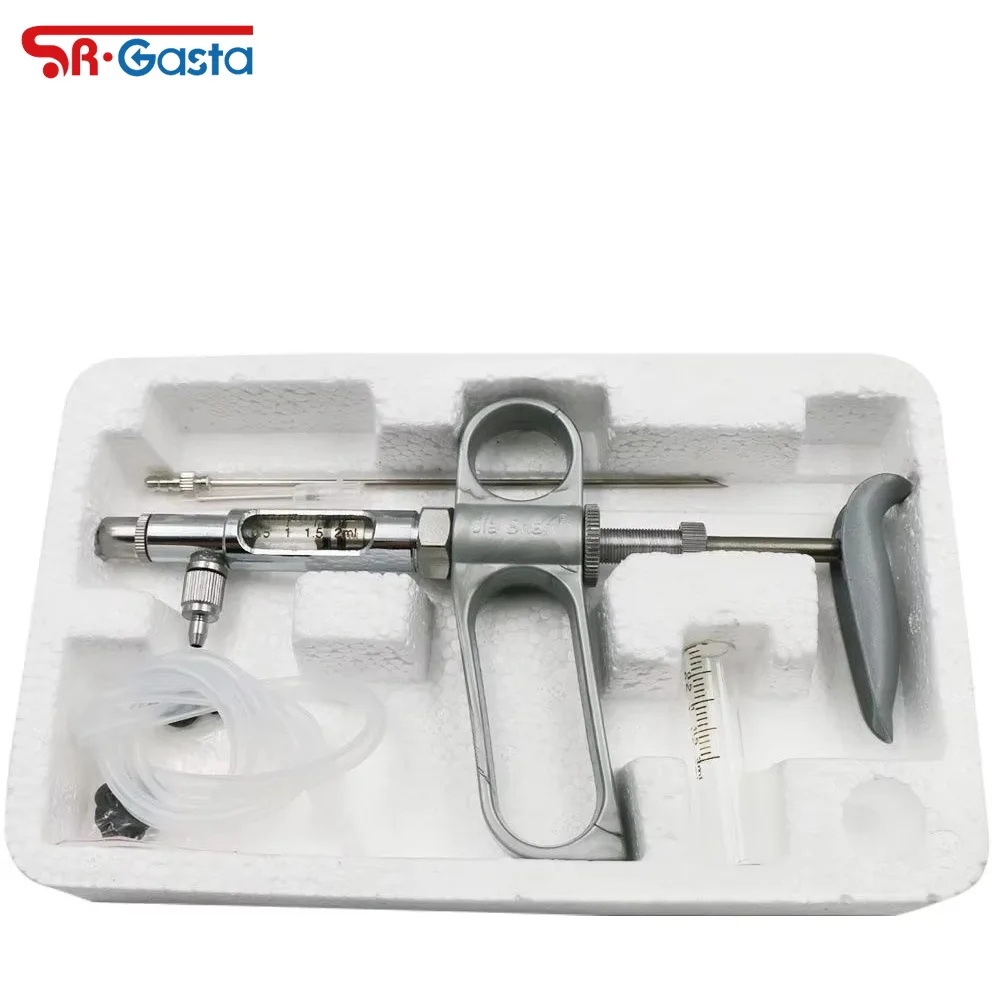 

Шприц из нержавеющей стали 2/5 мл для кормления птиц, регулируемый шприц для вакцинации сельскохозяйственных животных и птицы