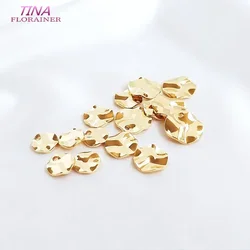 10PCS 14K Gold Color Plated Brass Wave Irregular Pendants Charms for DIY Jewelry Making Findings Accessories