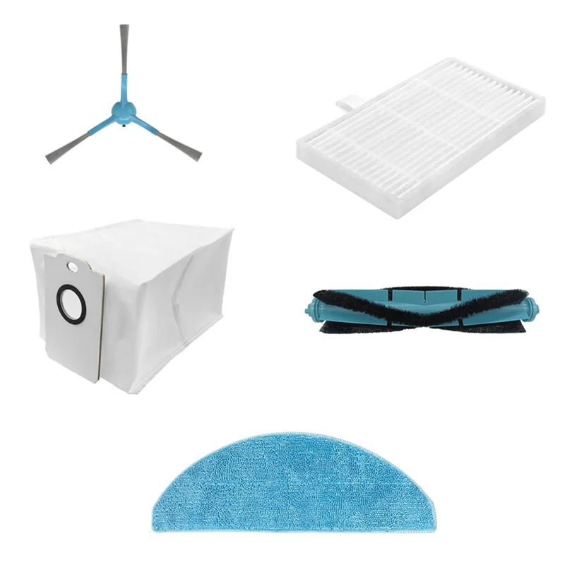 

ABGH-For Conga 7490 Vacuum Accessories Replacement Parts Main Brush Side Brush HEPA Filter Mop Cloth Dust Bag
