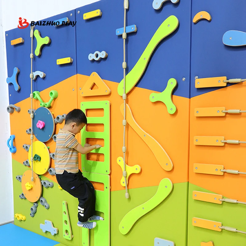 Popular Sports Facilities Adventure Set Children Play Soft Rock Climbing Wall Equipment Indoor Amusing Playground For Sale