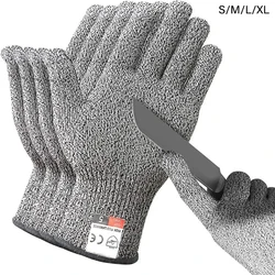 Grade 5 Cut Resistant Gloves Kitchen HPPE Scratch Resistant Glass Cutting Safety Protection for Gardeners Building Cutting Glove