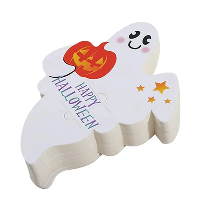 Halloween Kids Candy Package Card Creative Pumpkin Lollipop Holder Package Card Ghost Khost Kindergarten Gift Ghost Party Supply