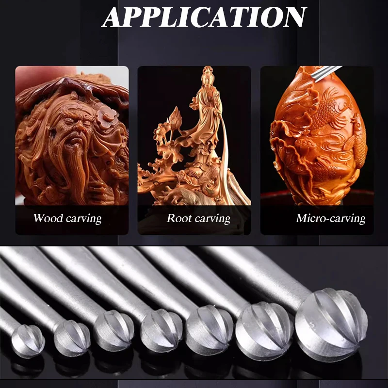 1/6 ชิ้น 0.3-2.3 มิลลิเมตรรูปร่างเหล็กทังสเตนเครื่องประดับ Burs 2.35 Shank แกะสลักมีดแกะสลักสําหรับ Olive Amber Woodwroking Milling