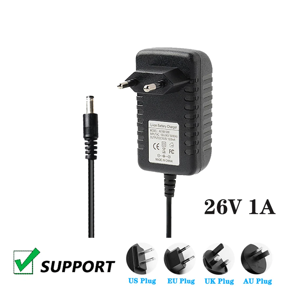 AC Power Adapter DC 26V 1A Fascia Gun Vacuum Cleaner 26V 1000MA DC Regulated Power Cord 5.5*2.1MM