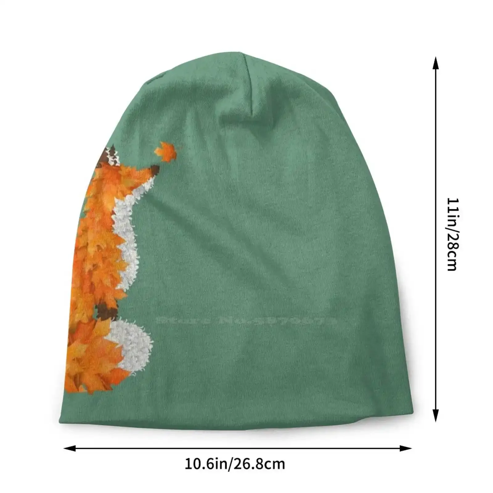 Autumn Leaf Fox Knitted Hat Warm Beanie Outdoor Caps Orange Maple Fall Leaf Fall Leaves Autumn Leaves Autumn Leaf Fall Fox