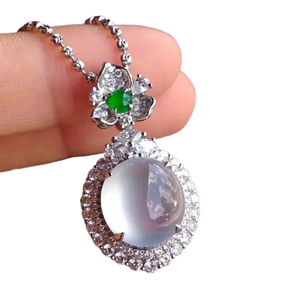 قلادة العقيق الجليد الطبيعي للنساء ، قلادة أزياء رائعة ، أسلوب لطيف