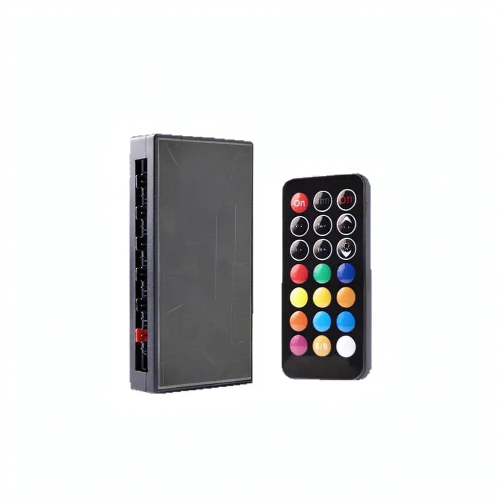 PWM Fan Hub 5V 3Pin ARGB Controller Wireless Remote Sync For HJKJ Desktop PC Case Cooling System Internal Cooler Accessory