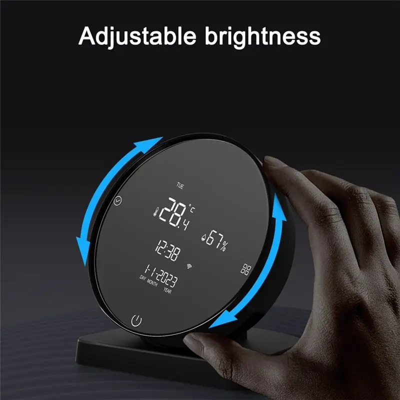 AEE4-Tuya WIFI USB Rechargeable Temperature And Humidity  Home Baby's Room Hygrometer LCD Display IR Controller Durable