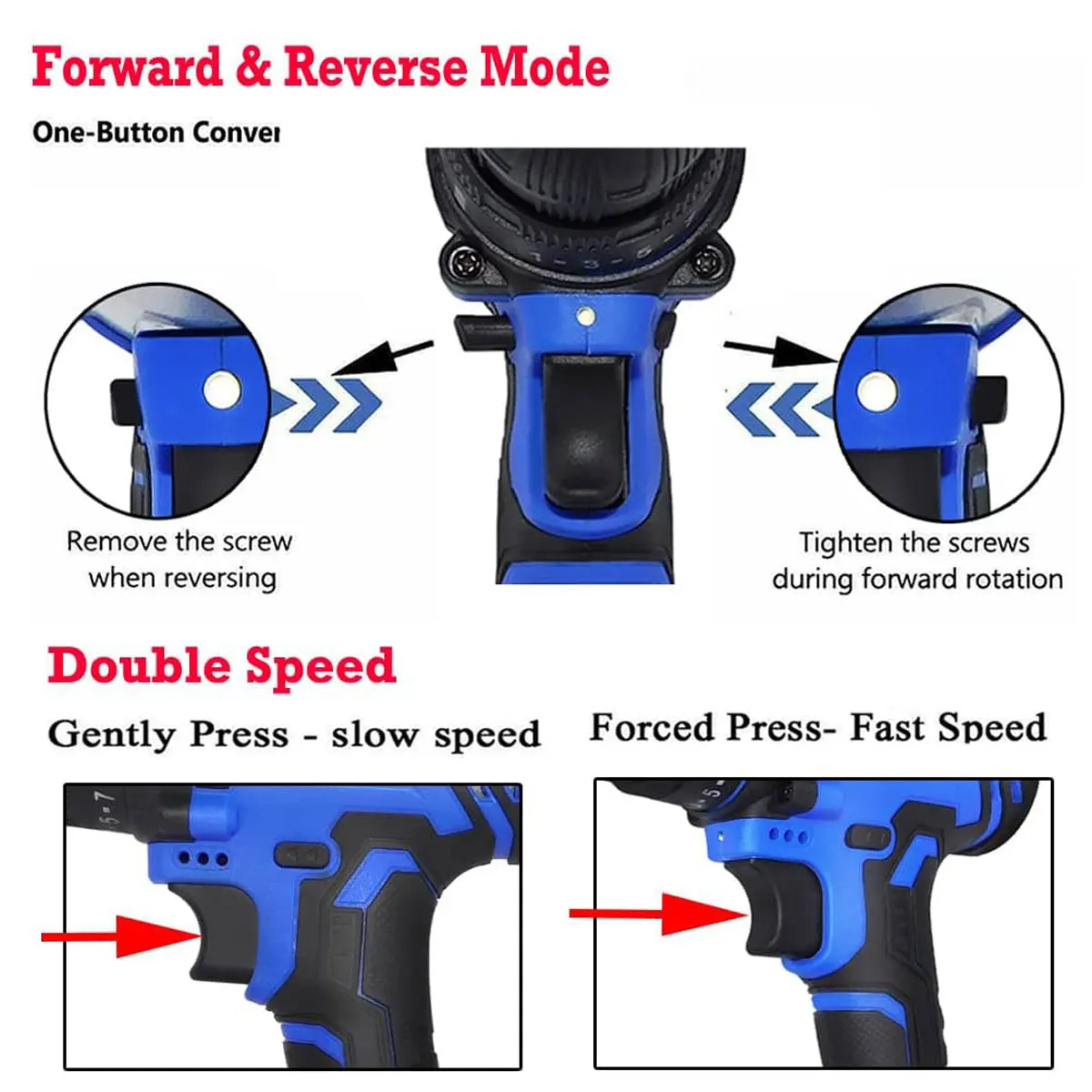 21V Cordless Drill Set, Cordless Drill Bit Drive Set, Electric Drill Set with 3/8" Keyless Chuck, with Work Light, Max Torque 45