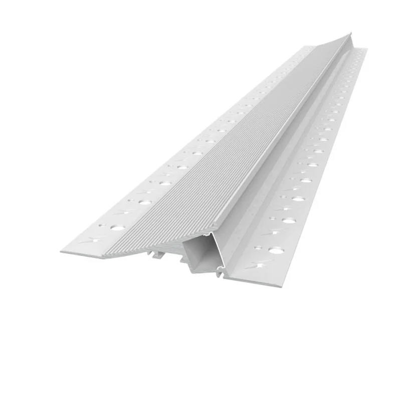 Profilé LED en aluminium sans bordure pour plafond, éclairage mural, montage en surface, pour coin supérieur de salon, bande lumineuse linéaire rigide en plâtre