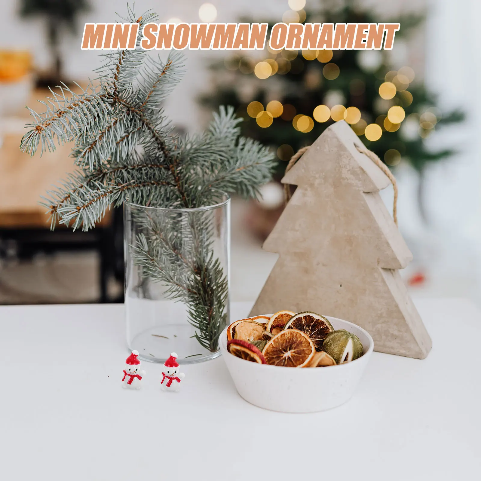 

10pcs Mini Snowman Christmas Decor Resin naments Living Room Xmas Micro Landscape DIY Craft Family Accessories