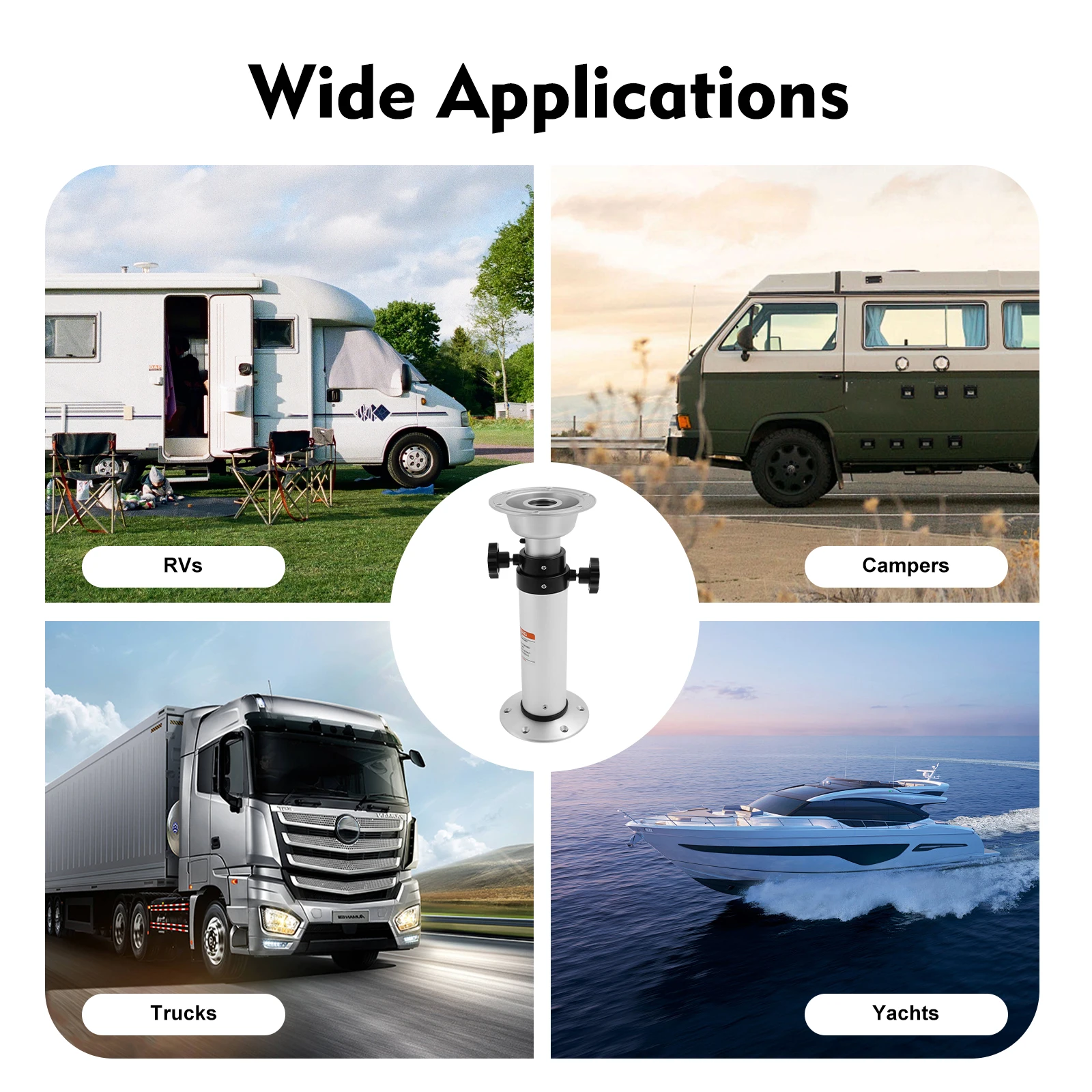 Kaki Meja Ringan (3.2 kg) yang Dapat Dilepas dan Disesuaikan - Dapat Ditarik hingga 43 cm untuk Penyimpanan, Lubang yang Sudah Dibuat Memudahkan Pemasangan