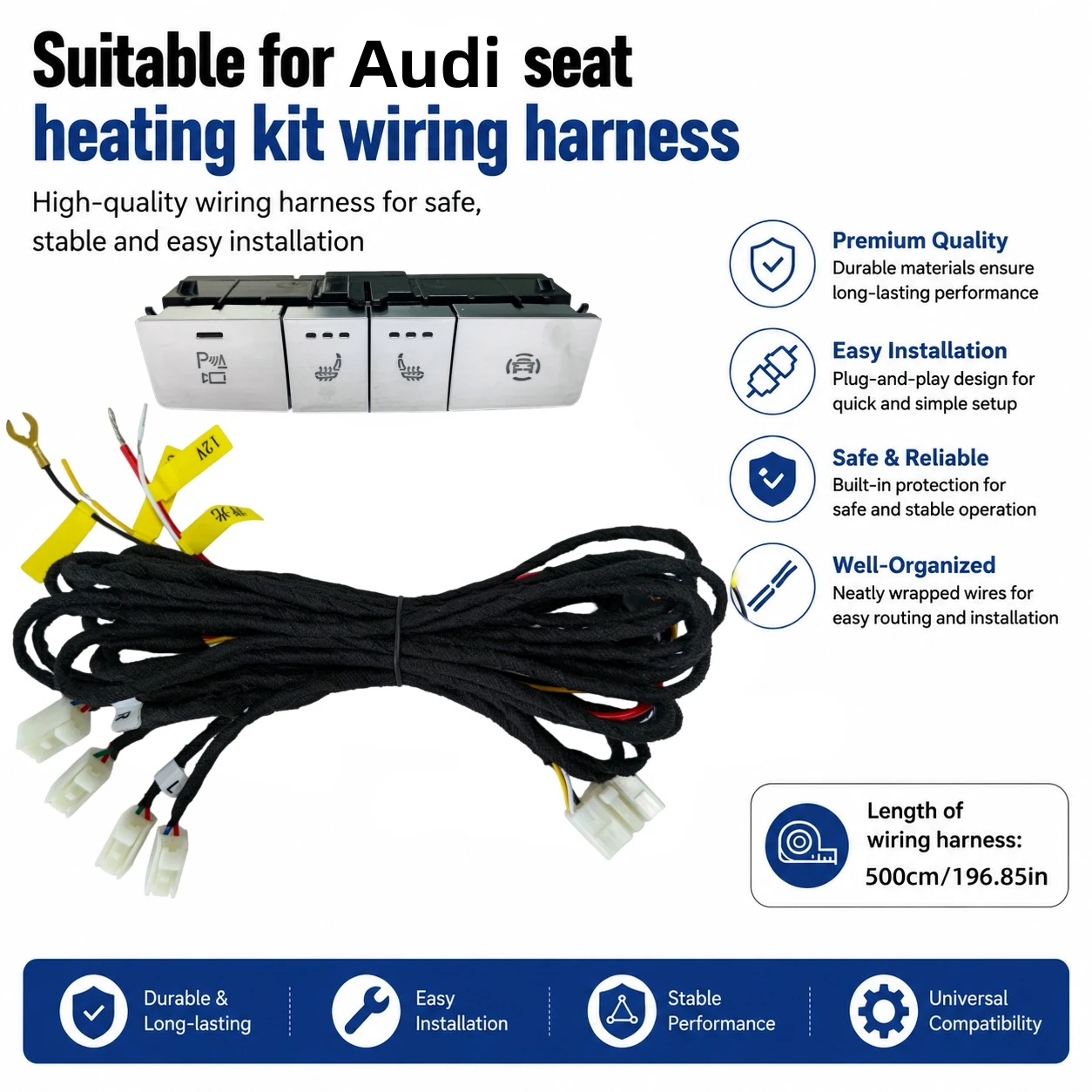 For Audi A6 Typ 4K C8 2019-2025 Seat Heating Retrofit Kit Functional Upgrade Accessories Fit 2 Seats No Coding - view 3
