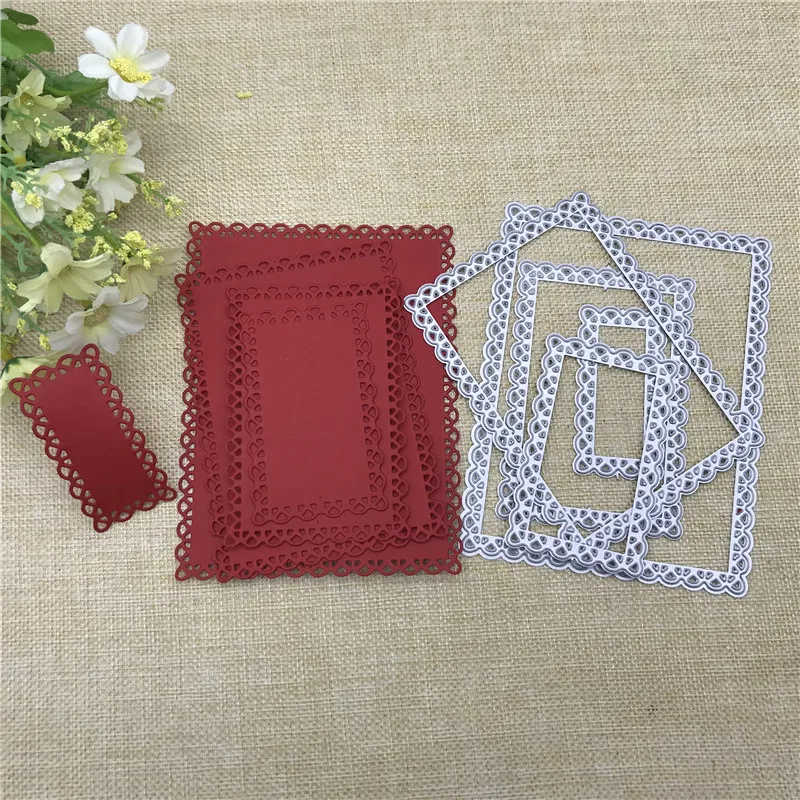 5pcs Laced Rectangle Frame Set for Scrapbooking