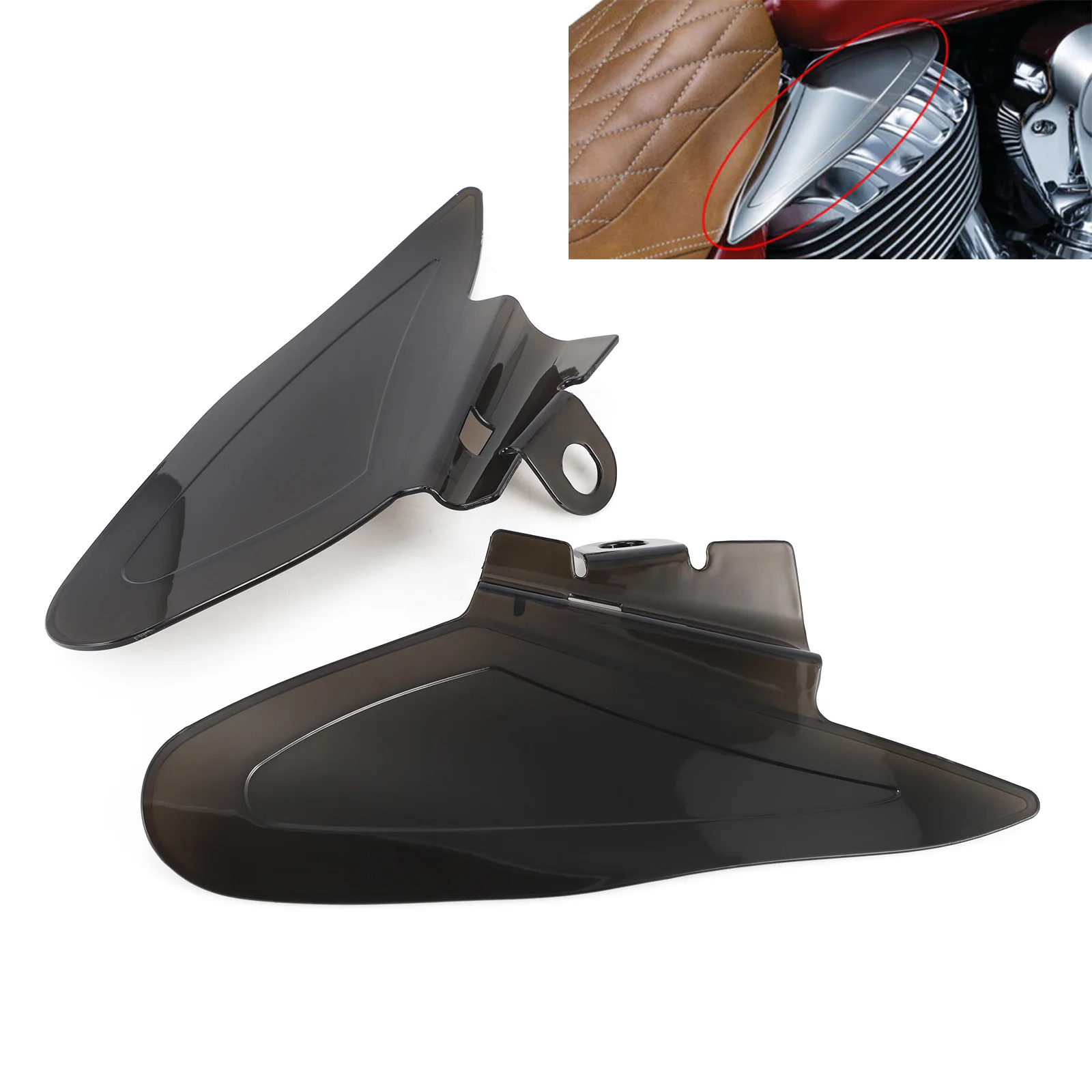 Motorcycle Smoke Engine Fairing Shields Heat Air Deflector For Indian Chief Classic Vintage Chieftain Roadmaster 14-17 NO Scout