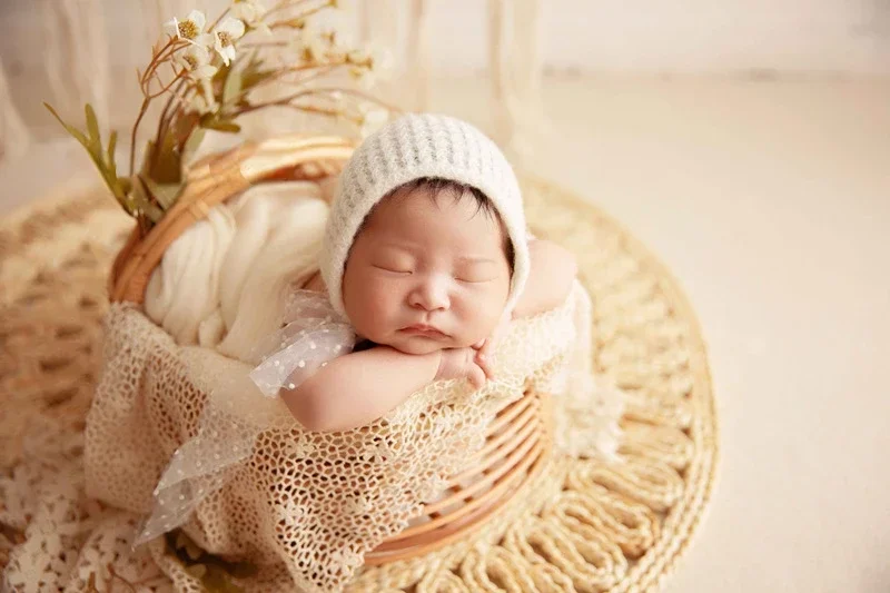 Newborn Photography Props Baby Chair Bed Retro Basket Baby Photography Props Container Infant Pose Shooting Studio Accessories