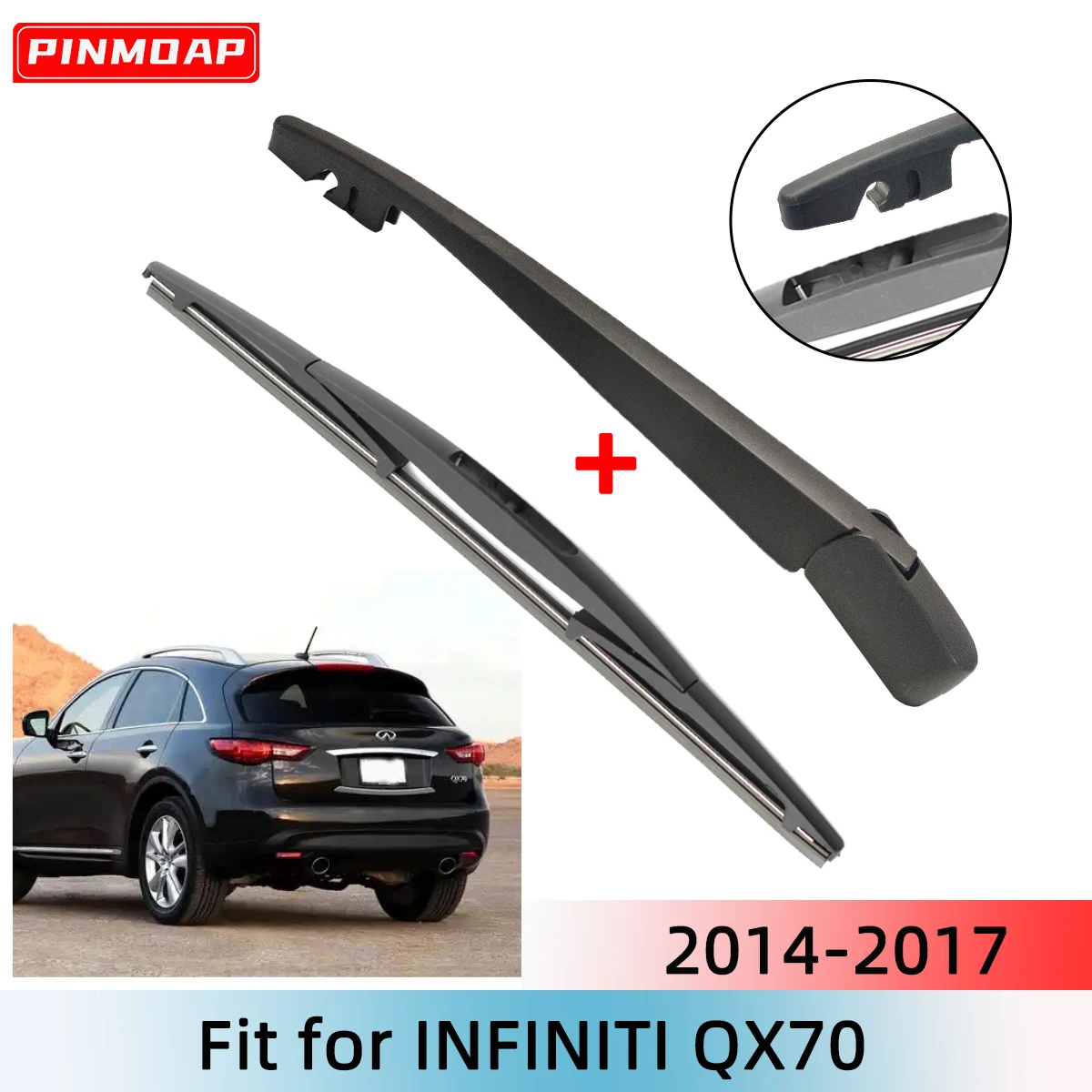1/2PCS Heckscheibenwischerblatt Wischerarm Kit für INFINITI QX70 2014-2017 Windschutzscheibe Windschutzscheibe Heckscheibe