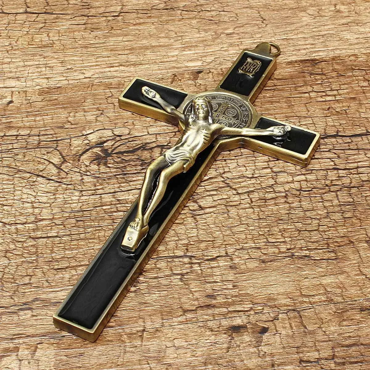 Wall Cross 3D Craft Decor 19.5x9.5cm Crucifix Jesus Christ Religious Saint Jesus Christ On The Stand Antique Decoration