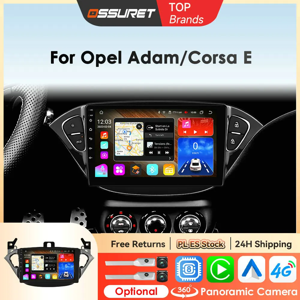 

Carplay 4G-LTE 9" Car Radio Android for Opel Adam for Opel Corsa E Multimedia Player Navigation GPS 2Din Stereo DSP Autoradio BT