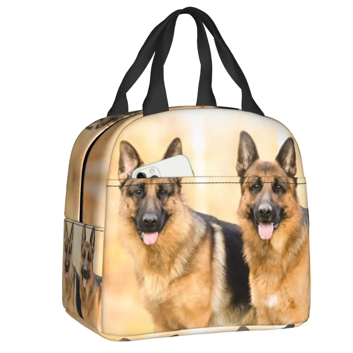 

Cute German Shepherd Dog Thermal Insulated Lunch Bag Women Animal Pattern Resuable Lunch Tote for School Storage Food Box