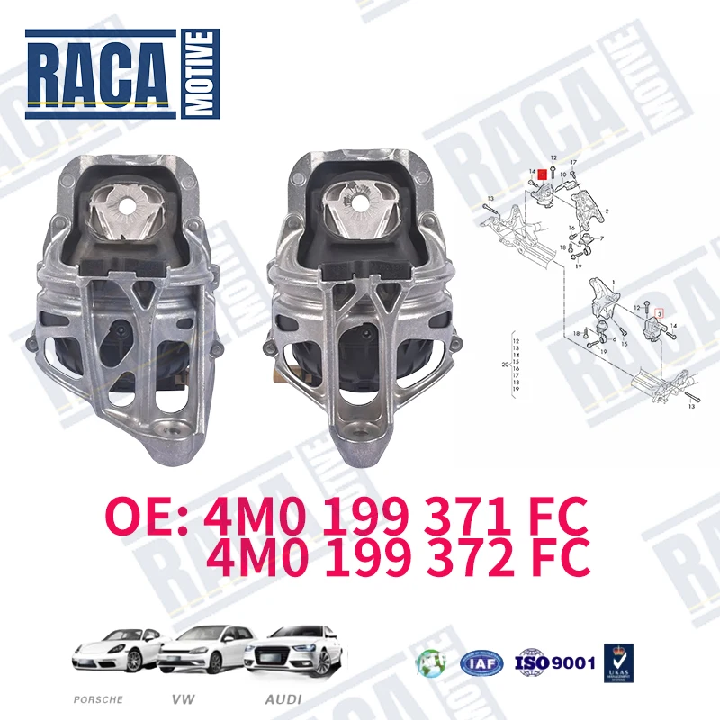 

For VW Touareg Audi A4 A5 A7 Q7 A8 Q8 Engine Motor Mount 4M0199371FC 4M0199371FJ 4M0199371FG 4M0199372FC 4M0199372FJ 4M0199372FG