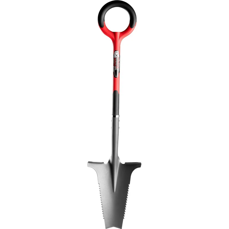 22011 Root Slayer Shovel, Red & 10211, Ergonomic Aluminum Hand Weeder, Red