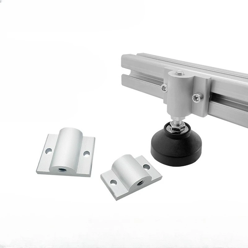 4Pcs Aluminum Profile Plate Holder Foot Pad Caster Wheel Connector Fixed Extruded Corner Code Bracket for 20/30/40 Alu Profiles