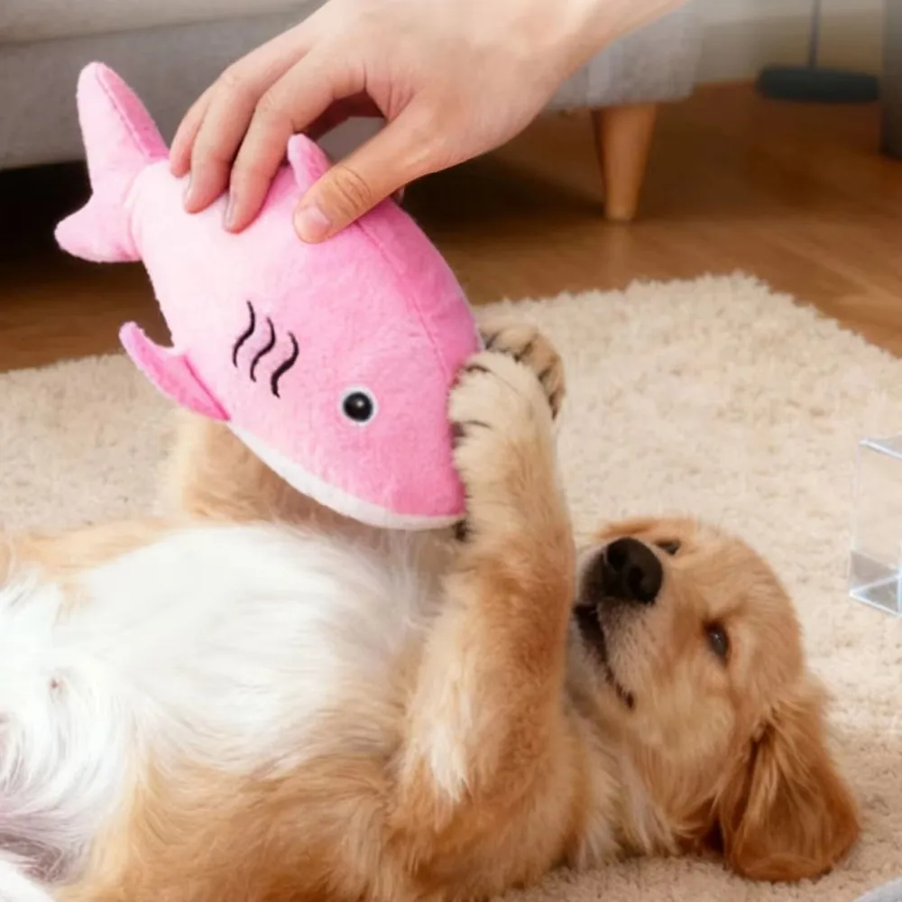 Simulated Shark Squeaky Dog Bite-resistant Creative Sound-making Portable Cartoon Pet Interactive