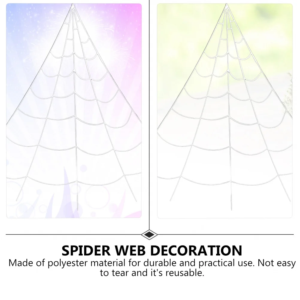 

Большое треугольное украшение в виде паутины, прочный полиэстер, белый цвет, Хэллоуин, уличная паутина, реквизит, вечерние, страшный аксессуар в виде паутины
