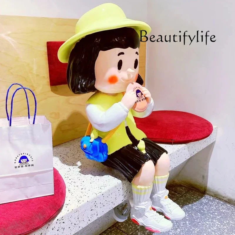 

BJ Causeway Burning Girl Mingguo House Fiberglass Sculpture Shop Entrance Decoration Floor-to-ceiling Ornament