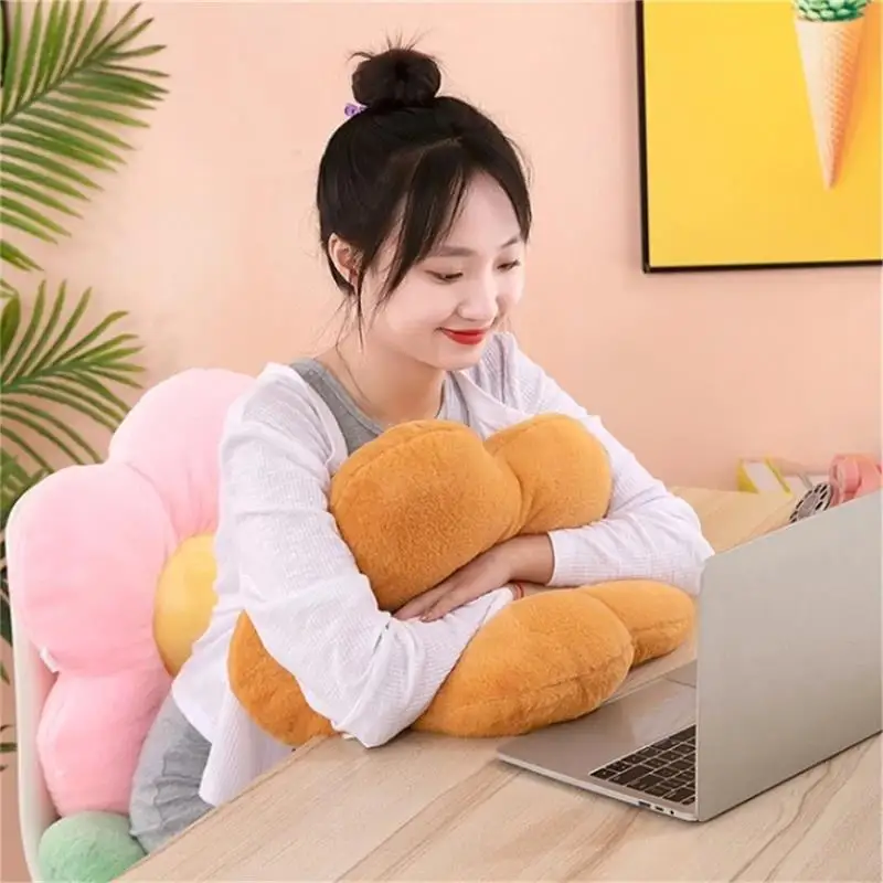 Cushion Practical 35cm Kawaii Colorful Flower Plush Pillow Soft Sunflower Plant Mat Stuffed Sofa Bed Sleeping Back Decor Gifts