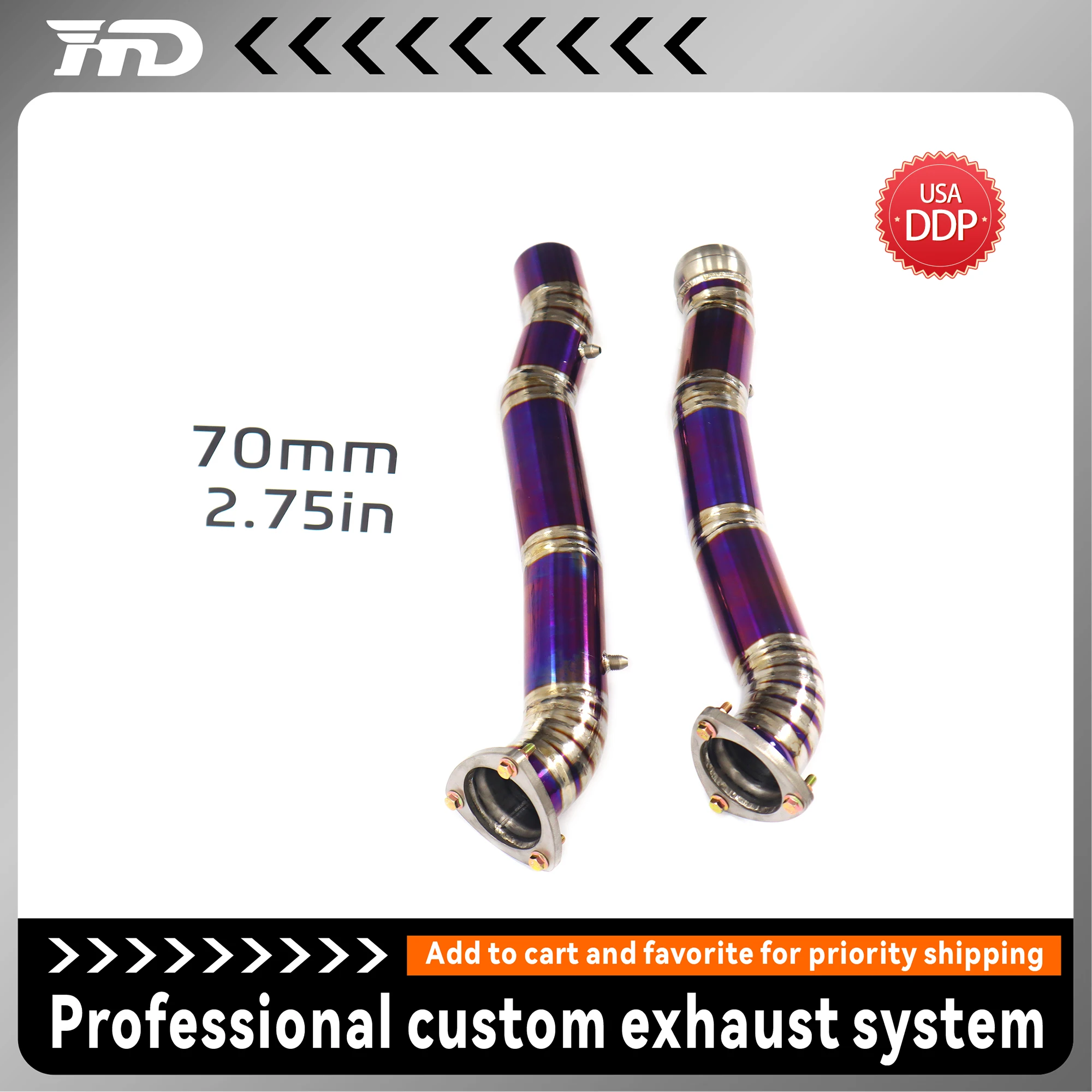 

High Performance Ti front pipe for Aston Martin Vantage V8 4.0T Catless Straight Pipe Turbo Boost Upgrade Enhanced Exhaust