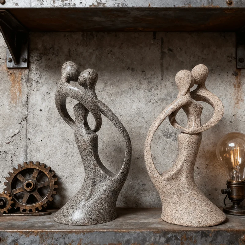 1PCHug and Kiss Paar-Statue aus Kunstharz mit abstraktem Motiv, modernes Kunstwerk für die Heimdekoration, Schreibtischplatte im Büro, Wohnzimmer