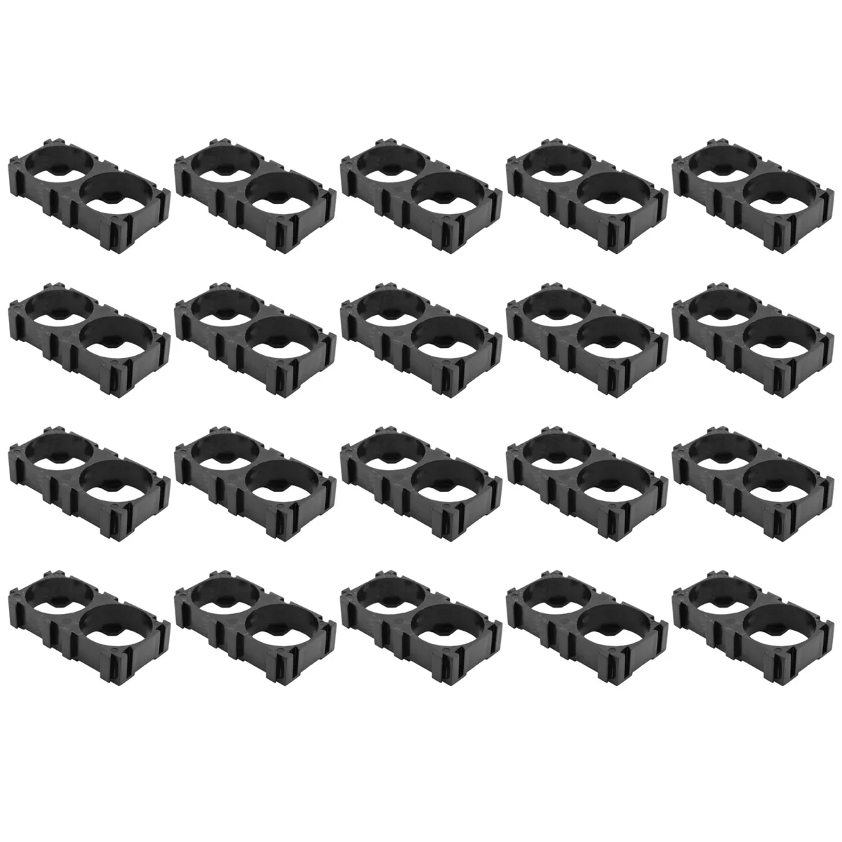 20x 18650 Lithium Battery Double Holder Bracket for DIY Cell Pack Black