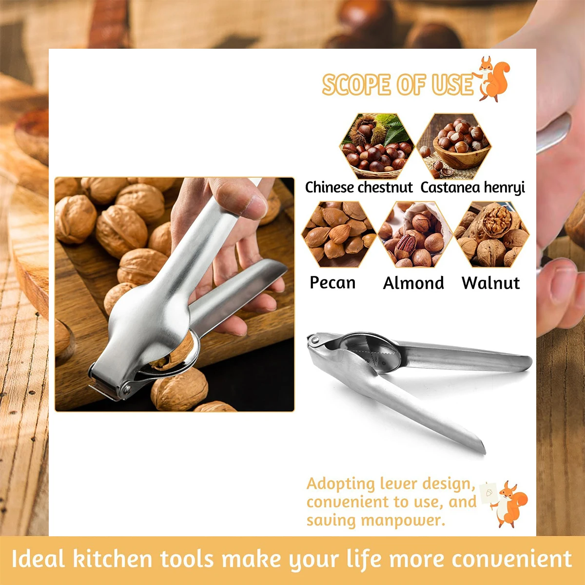2026 Stainless Steel Chestnut Opener, Cross Shaped Chestnut, Household Multifunctional Peeling Tool, Chestnut Clip, Walnut Clip