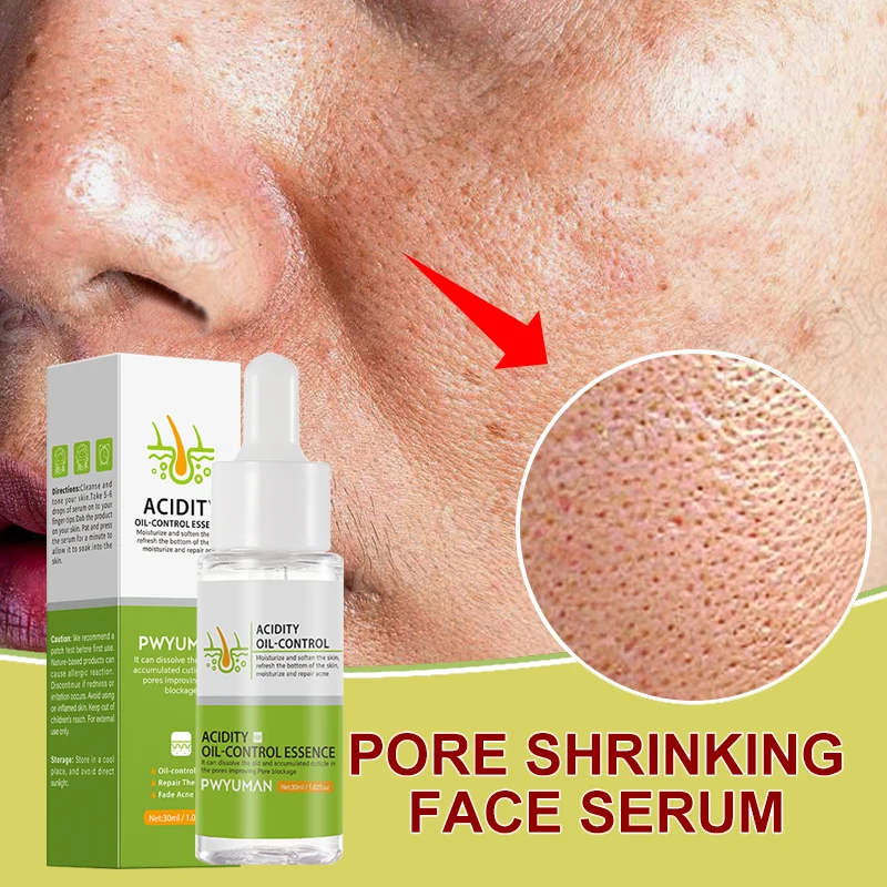 Acidity Pore Shrink Face Serum Remove Blackheads Acne Oil Control Repair Essence Moisturizing Nourish Pores Firming Facial Care