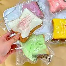 Soft Toast Bread Pressing Toy, Ultra Slow Fermentation to Relieve Stress Squeezing Fingertip Toy, Anxiety Relieving Sensory Toy