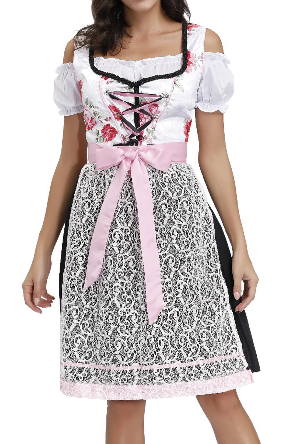 Oktoberfest-Costume Dirndl pour femme adulte, costume de demoiselle d'honneur, robe de paupières d'Halloween, bière bavaria, cosplay de serveuse