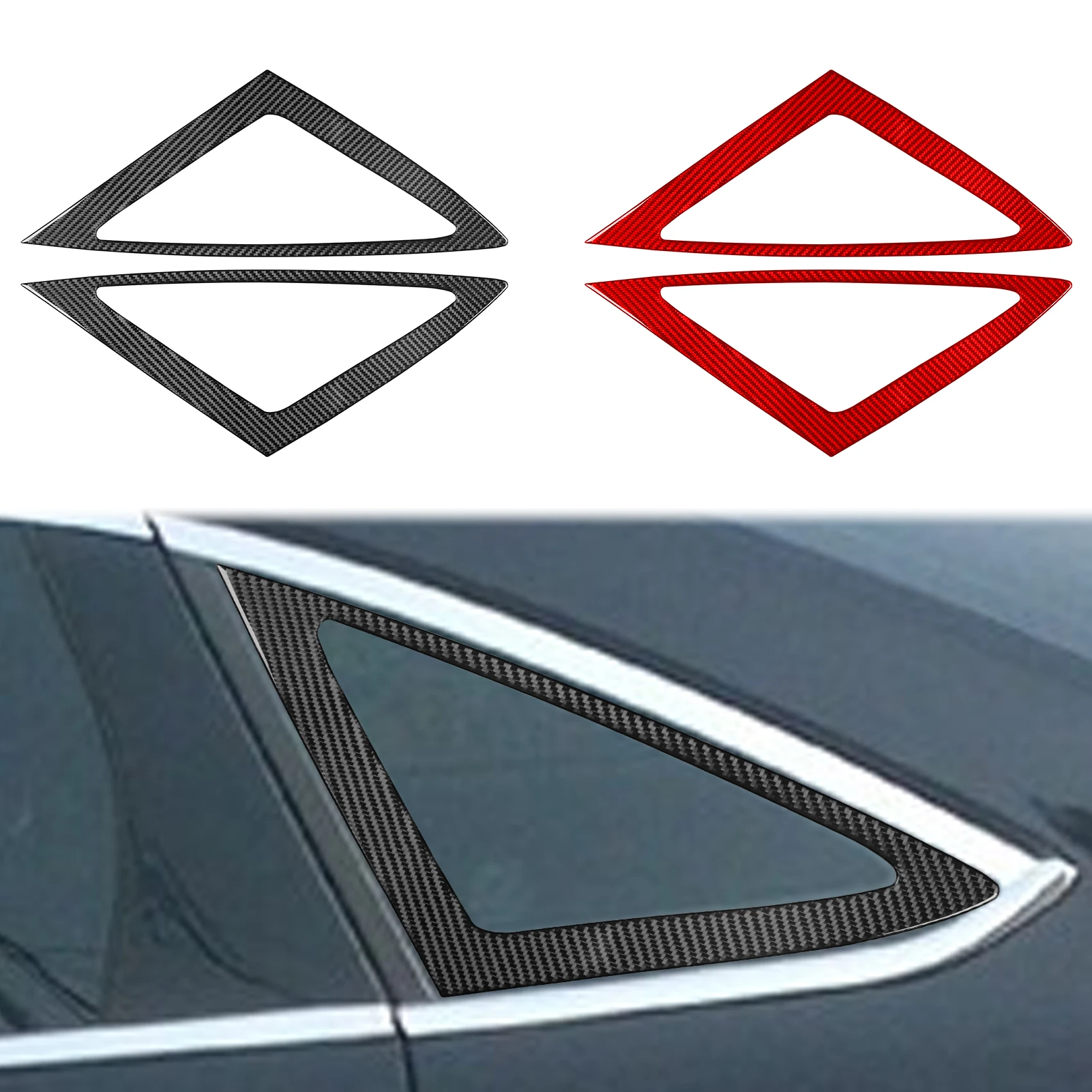 

For Ford Focus 2012—2018 Carbon Fiber Car Accessories Auto Door Outer Rear Window Triangle Panel Cover Trim Sticker Modification