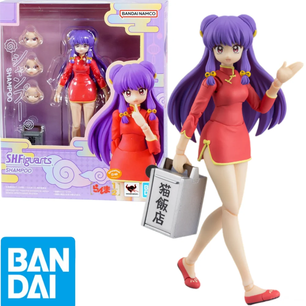 

Bandai S.H.Figuarts Ranma 1/2 Shampoo Action Figure PVC ABS Doll with 3 Replaceable Face Expressions & Hands Cat Restaurant Box