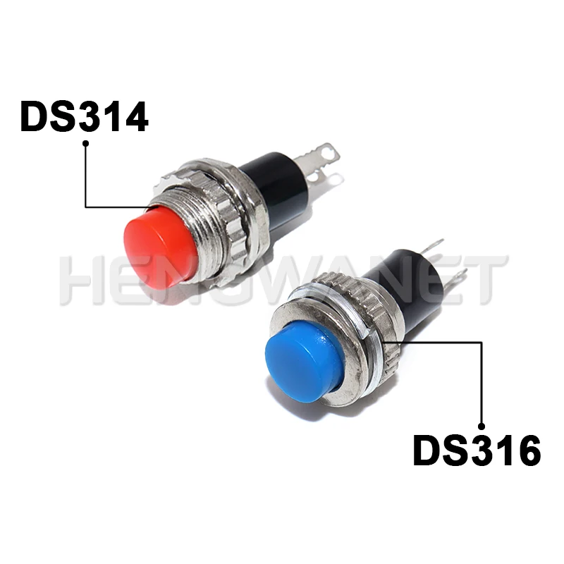 6PCS 10mm Panel Mount Momentary OFF-(ON) Push Button Switch Upper Screw Thread