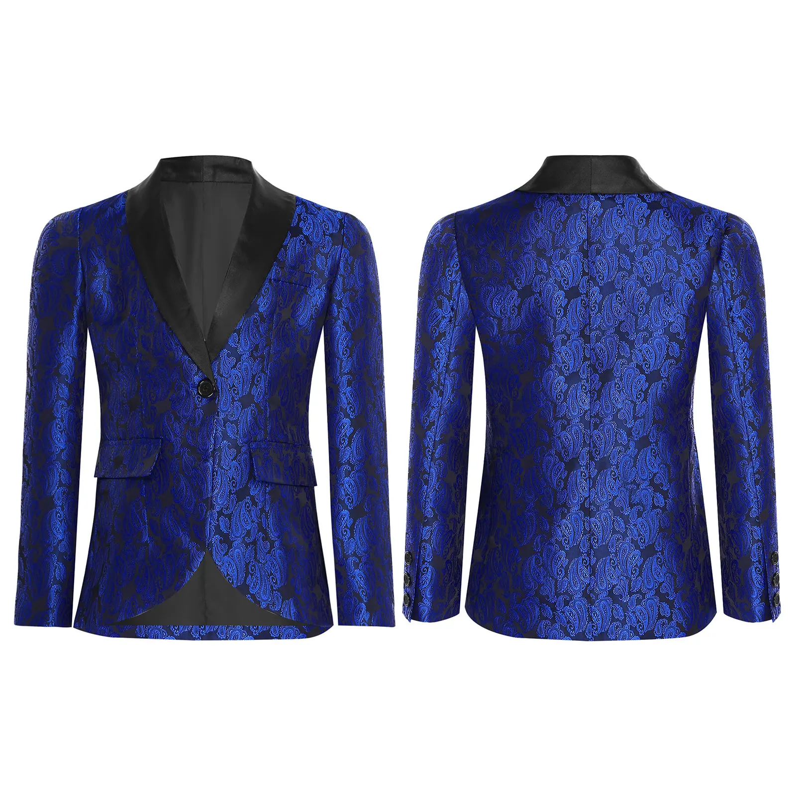 Ragazzi Jacquard Blazer Cappotto da smoking Abiti con risvolto Jakcet Uniformi scolastiche Abito formale Blazer Signori Bambino Festa di nozze Outfit