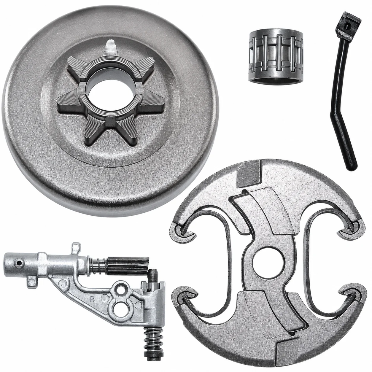 Clutch Drum Oil Pump Bearing Kit with Clutch & Oil Pressure Line For Husqvarna 455 460 Chainsaw Repair Parts Replace 537291702