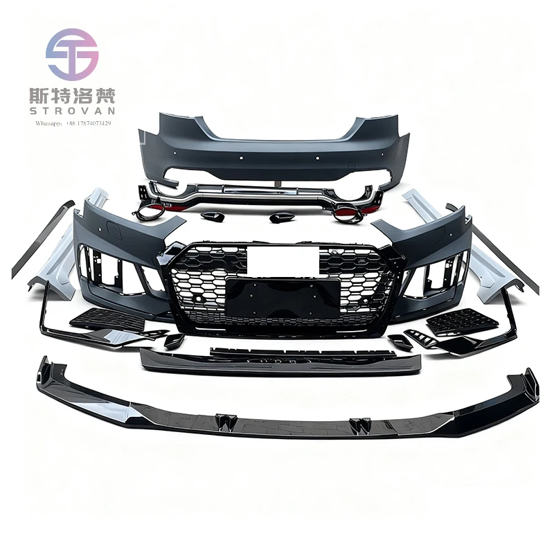 

New Upgrade Auto Parts Front Bumper Rear Bumper Side Skirts for A5 S5 B9 Upgrade to RS5 Body Kit 2017-2019