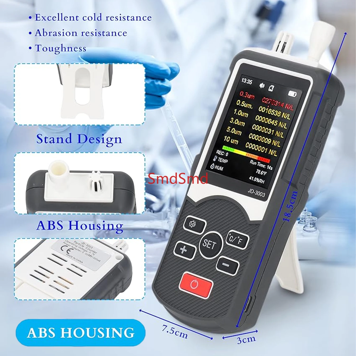 Handheld Dust Particle Counters, Air Quality Testing Instruments, Six-Channel Analytical Measurement, For Workshop PM2.5 Monitor