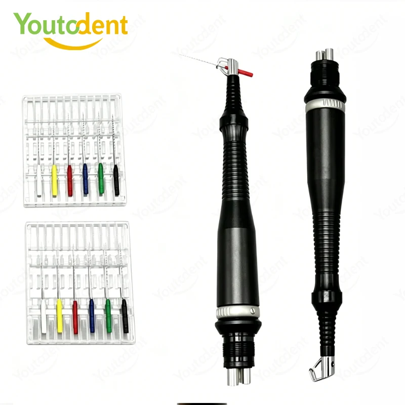 Système endodontique sonique dentaire à air comprimé avec 12 aiguilles de lime endodontique et activateur ultrasonique, adapté au nettoyage des canaux radiculaires
