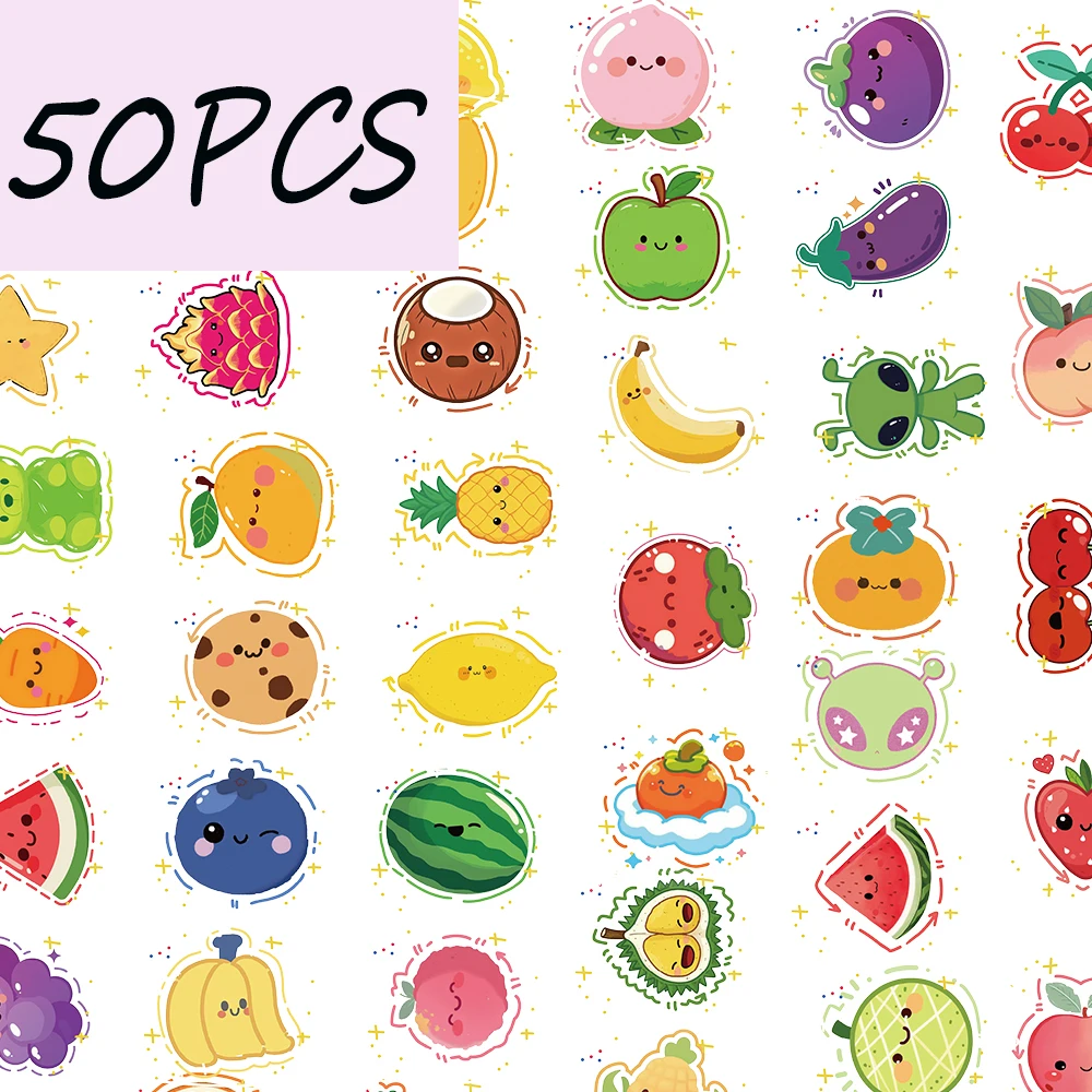 50pcs Wrapped Candy series stickers, suitable for decorating phone cases, water bottles, suitcases, waterproof PET stickers